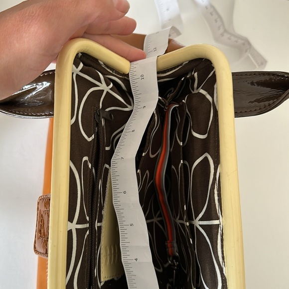 🎉ORLA KIELY Brown & tan Patent Leather Handbag💕 - Picture 15 of 16